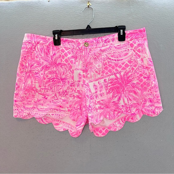 Lilly Pulitzer Pants - Lilly Pulitzer - NWOT women’s Palm beach Paradise hot pink white short pants 16